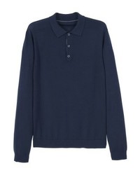 dunkelblauer Polo Pullover von Mango