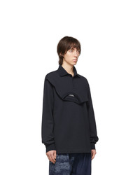 dunkelblauer Polo Pullover von Feng Chen Wang