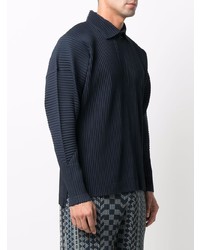 dunkelblauer Polo Pullover von Homme Plissé Issey Miyake