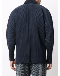 dunkelblauer Polo Pullover von Homme Plissé Issey Miyake