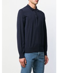 dunkelblauer Polo Pullover von Brunello Cucinelli