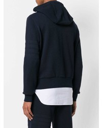 dunkelblauer Pullover mit einem Kapuze von Thom Browne