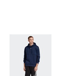 dunkelblauer Pullover mit einem Kapuze von adidas Originals