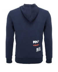 dunkelblauer Pullover mit einem Kapuze von AKITO TANAKA