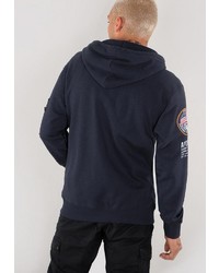 dunkelblauer Pullover mit einem Kapuze von Alpha Industries