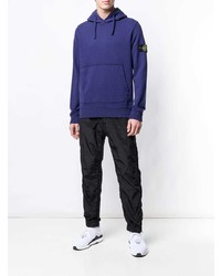 dunkelblauer Pullover mit einem Kapuze von Stone Island