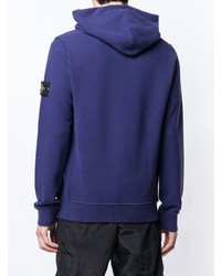 dunkelblauer Pullover mit einem Kapuze von Stone Island