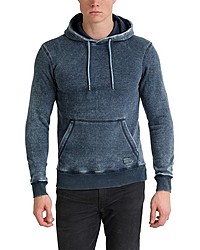 dunkelblauer Pullover mit einem Kapuze von BLEND