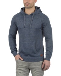 dunkelblauer Pullover mit einem Kapuze von BLEND