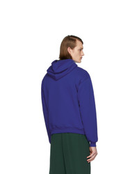 dunkelblauer Pullover mit einem Kapuze von Balenciaga