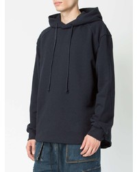 dunkelblauer Pullover mit einem Kapuze von Juun.J