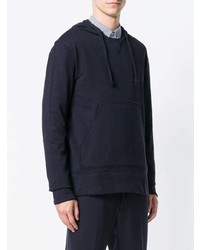 dunkelblauer Pullover mit einem Kapuze von Officine Generale