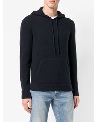 dunkelblauer Pullover mit einem Kapuze von Roberto Collina