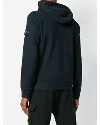 dunkelblauer Pullover mit einem Kapuze von Stone Island