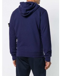 dunkelblauer Pullover mit einem Kapuze von Stone Island