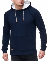 dunkelblauer Pullover mit einem Kapuze von INDICODE