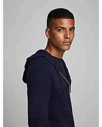 dunkelblauer Pullover mit einem Kapuze von Jack & Jones