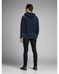 dunkelblauer Pullover mit einem Kapuze von Jack & Jones