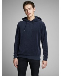 dunkelblauer Pullover mit einem Kapuze von Jack & Jones