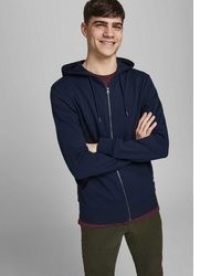 dunkelblauer Pullover mit einem Kapuze von Jack & Jones
