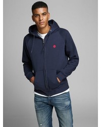 dunkelblauer Pullover mit einem Kapuze von Jack & Jones