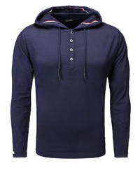 dunkelblauer Pullover mit einem Kapuze von Key Largo