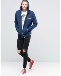 dunkelblauer Pullover mit einem Kapuze von Converse