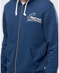 dunkelblauer Pullover mit einem Kapuze von Converse