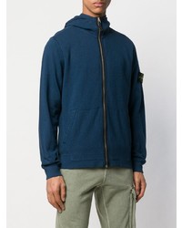 dunkelblauer Pullover mit einem Kapuze von Stone Island