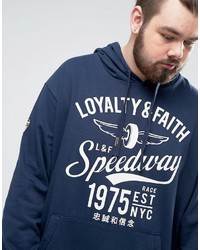 dunkelblauer Pullover mit einem Kapuze von Loyalty And Faith