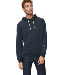 dunkelblauer Pullover mit einem Kapuze von Marc O'Polo