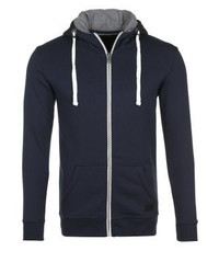 dunkelblauer Pullover mit einem Kapuze von Minimum