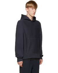 dunkelblauer Pullover mit einem Kapuze von Acne Studios