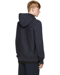 dunkelblauer Pullover mit einem Kapuze von Acne Studios