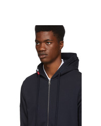 dunkelblauer Pullover mit einem Kapuze von Moncler