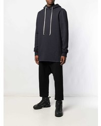 dunkelblauer Pullover mit einem Kapuze von Rick Owens DRKSHDW