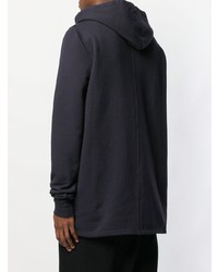 dunkelblauer Pullover mit einem Kapuze von Rick Owens DRKSHDW