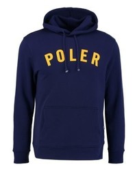 dunkelblauer Pullover mit einem Kapuze von Poler