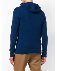 dunkelblauer Pullover mit einem Kapuze von Roberto Collina