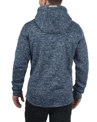 dunkelblauer Pullover mit einem Kapuze von Solid