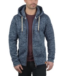 dunkelblauer Pullover mit einem Kapuze von Solid