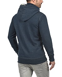 dunkelblauer Pullover mit einem Kapuze von Solid