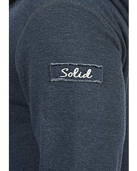 dunkelblauer Pullover mit einem Kapuze von Solid