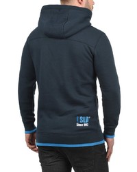 dunkelblauer Pullover mit einem Kapuze von Solid