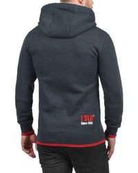 dunkelblauer Pullover mit einem Kapuze von Solid