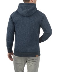 dunkelblauer Pullover mit einem Kapuze von Solid