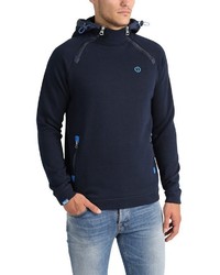 dunkelblauer Pullover mit einem Kapuze von Solid