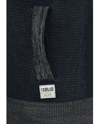 dunkelblauer Pullover mit einem Kapuze von Solid