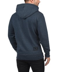 dunkelblauer Pullover mit einem Kapuze von Solid