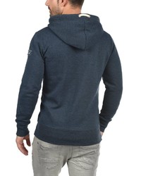 dunkelblauer Pullover mit einem Kapuze von Solid